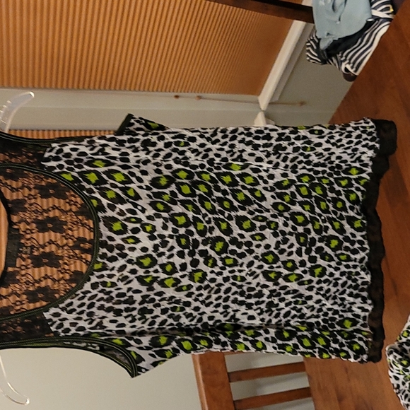 Piccadilly Jacket and matching tank, size  Sm, animal print black, cream green - Picture 4 of 16